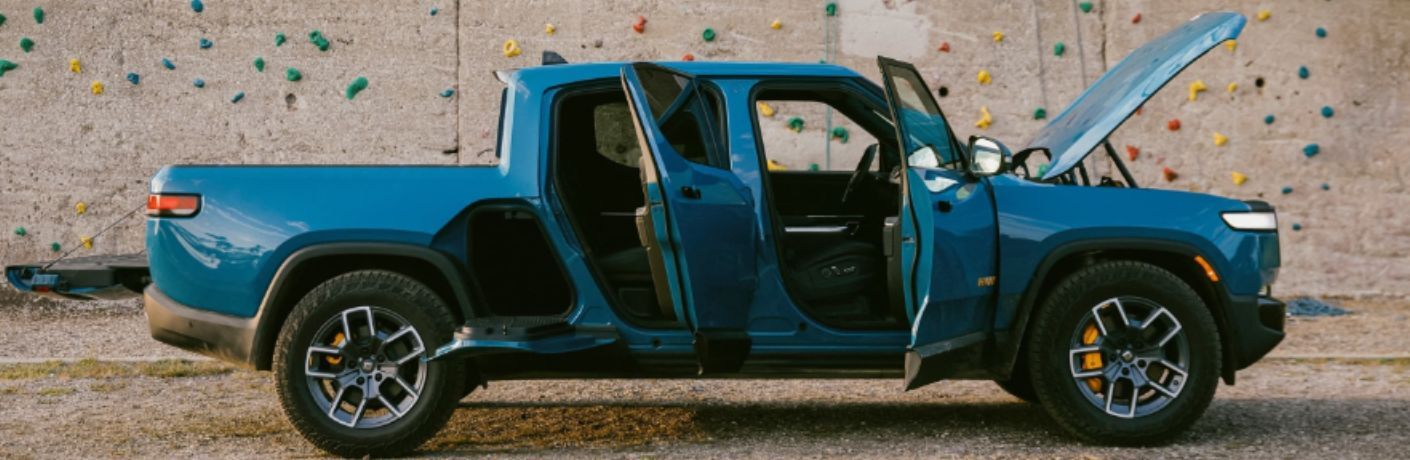side view of a pre-owned Rivian