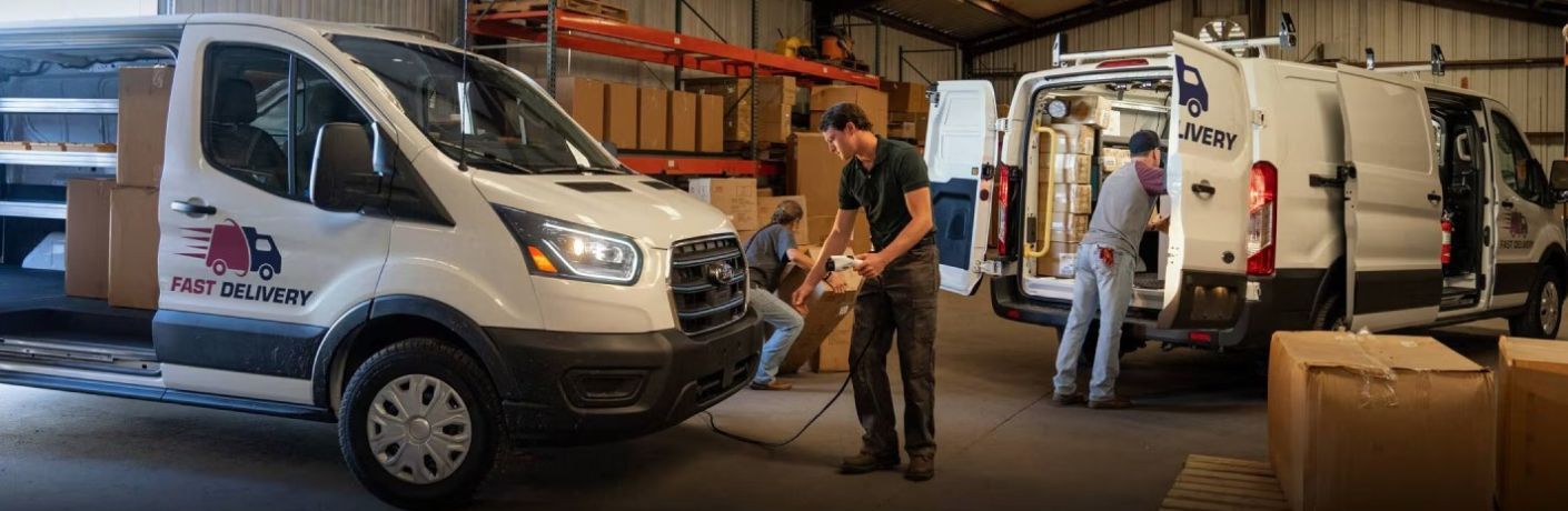 2026 Ford E-Transit models at a small business