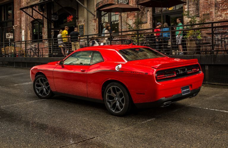 Rear three-quarter view of the 2018 Dodge Challenger