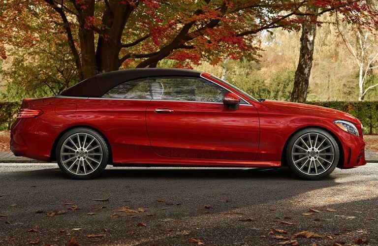 Side profile of the 2023 Mercedes-Benz C-Class Cabriolet parked