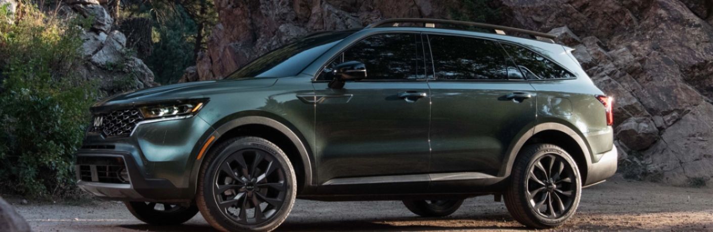 Side view of the 2024 Kia Sorento off-roading