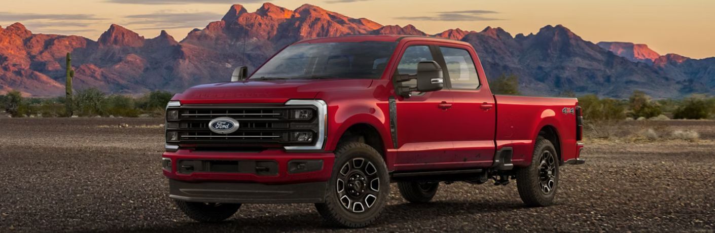 2027 Ford Super Duty F-350 front and side view