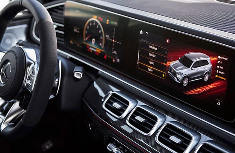 2021 MB GLS interior close up of touchscreen