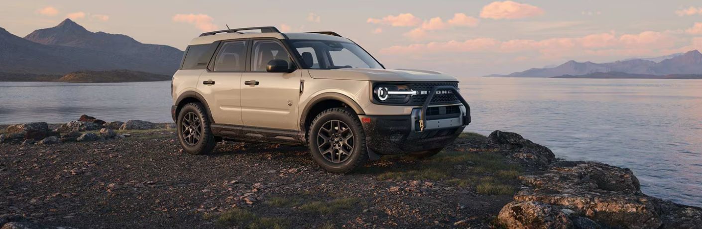 2025 Ford Bronco Sport Big Bend parked by a big lake