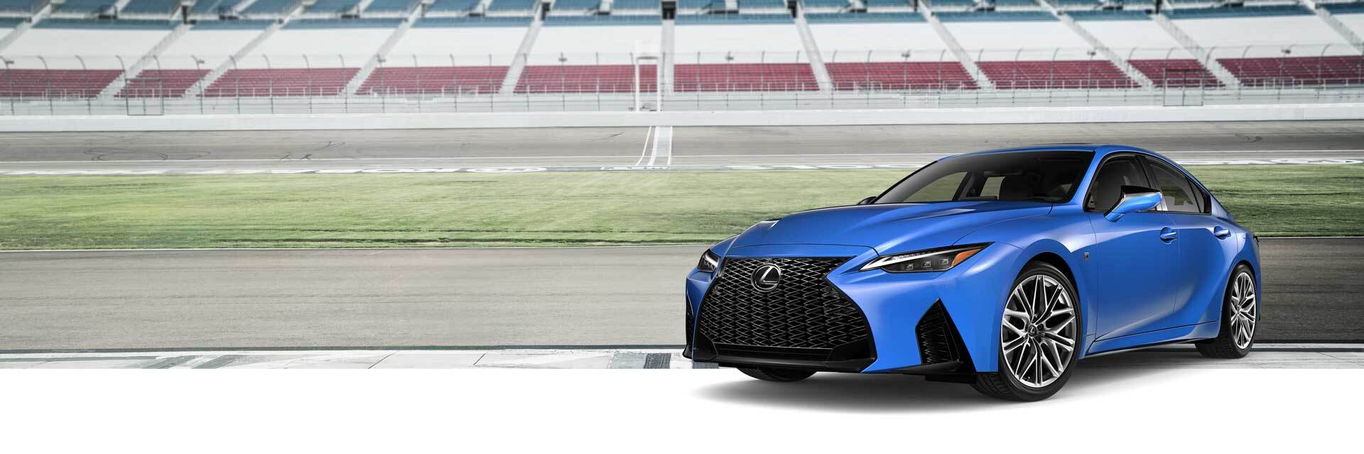 Exterior of the Lexus IS 500 F SPORT Performance shown in Grecian Water.
