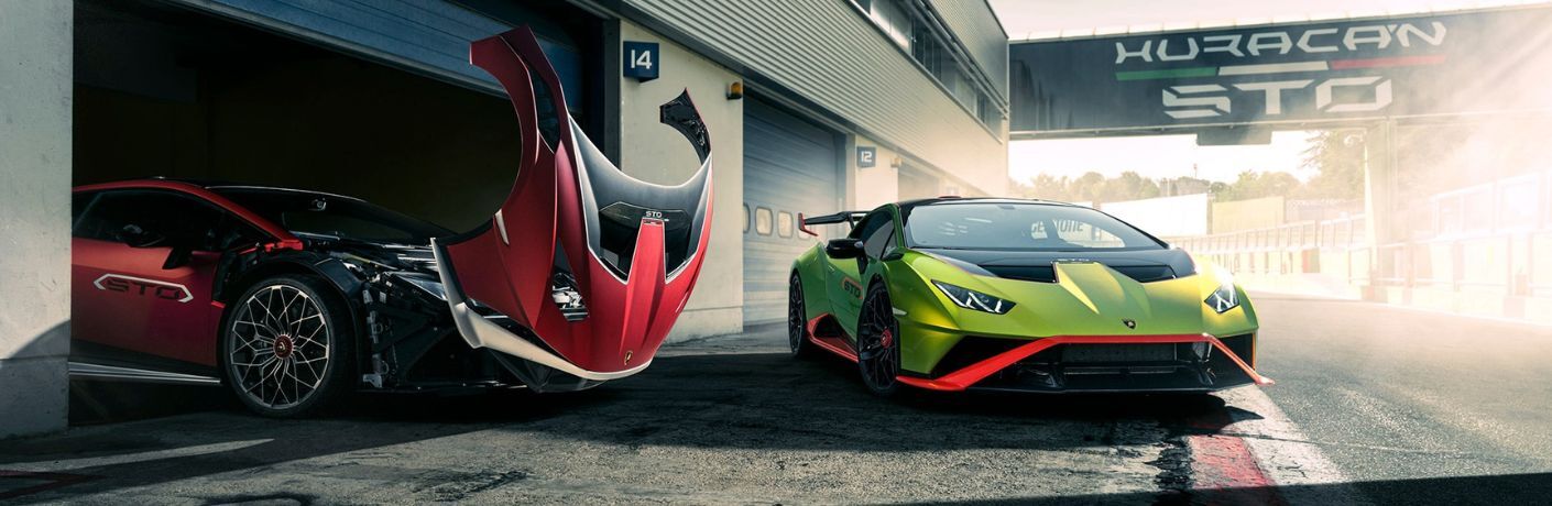 Lamborghini cars parked together