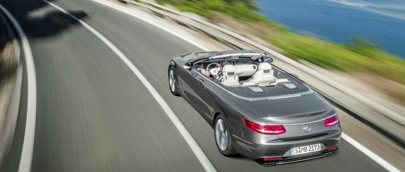 2017 Mercedes-Benz S-Class driving along coastal highway