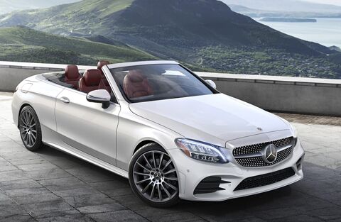2022MB C-Class Cabriolet exterior front fascia and passenger side
