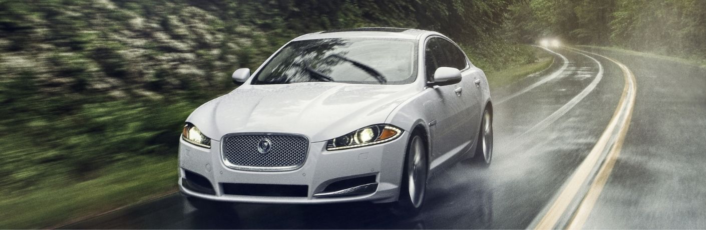 2015 Jaguar XF dashing through rain