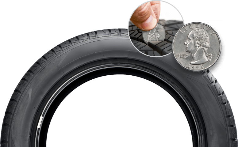 Use the Quarter Test to Check Your Tread