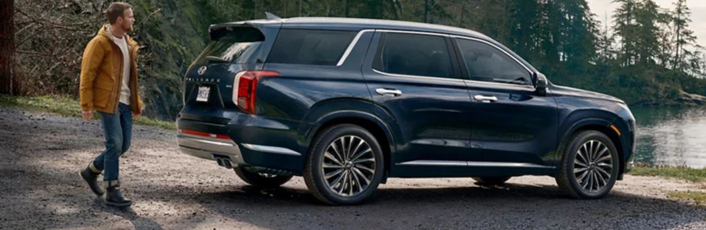 2025 Hyundai Palisade side view parked by a lake