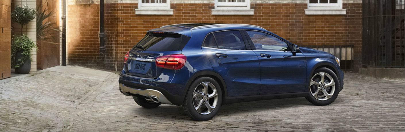 2019 Mercedes-Benz GLA blue back side view