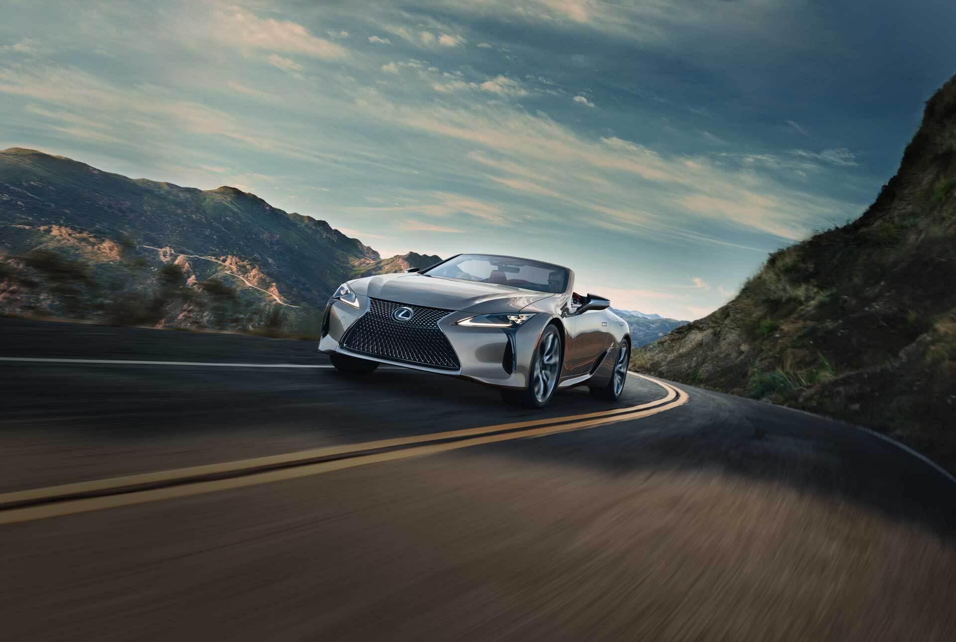 Exterior of the Lexus LC Convertible shown in Atomic Silver.