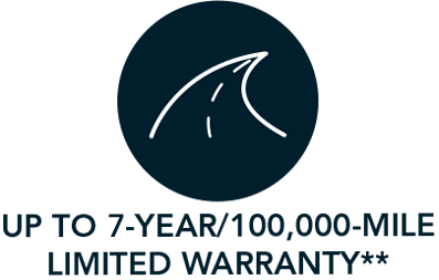 Up to 7-year/100,000-mile limited warranty**