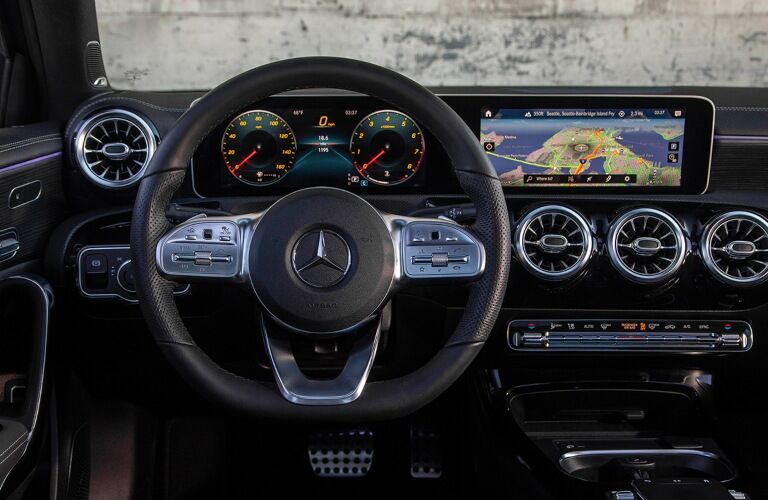 2022 Mercedes-Benz A-Class steering wheel and dash