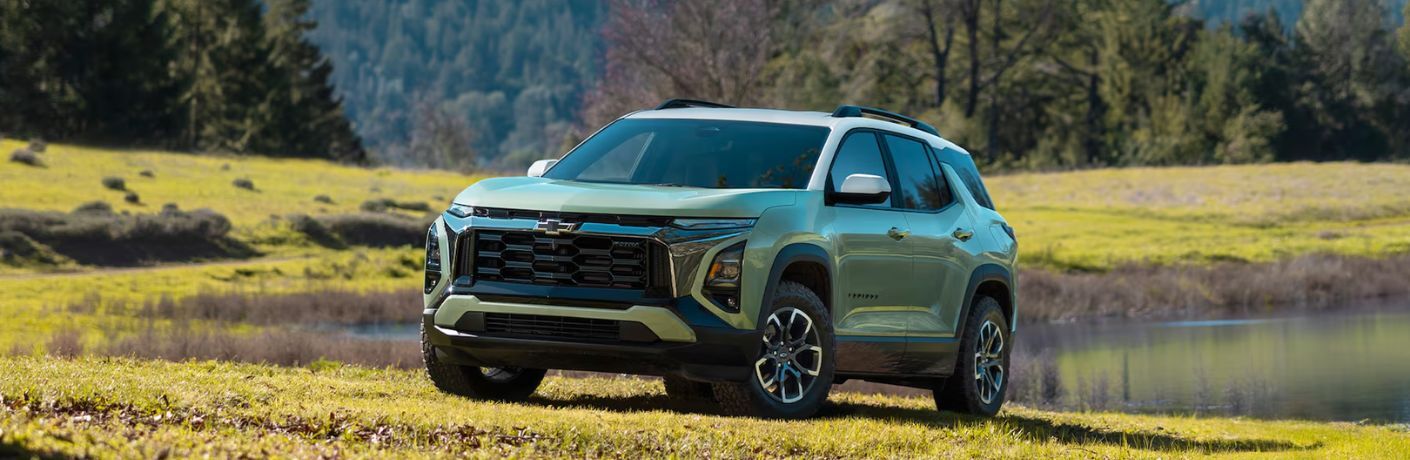 front quarter view of the 2025 Chevrolet Equinox near the lake