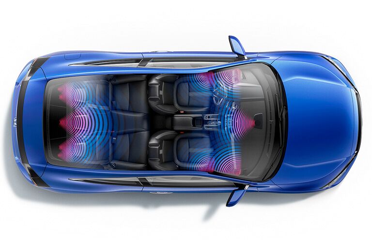 blue honda civic coupe with audio lines