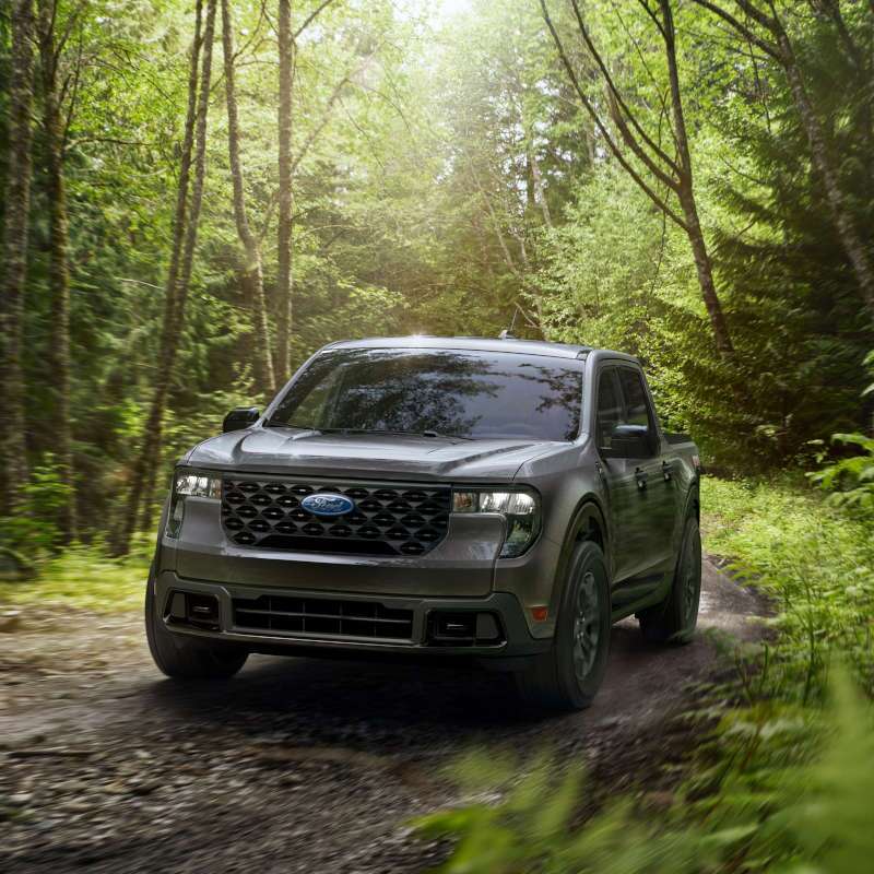 A front exterior view of the 2026 Ford Maverick off-roading