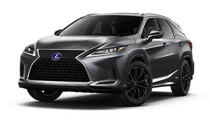 Exterior of the Lexus RXhL AWD Black Line Special Edition shown in Cloudburst Gray.
