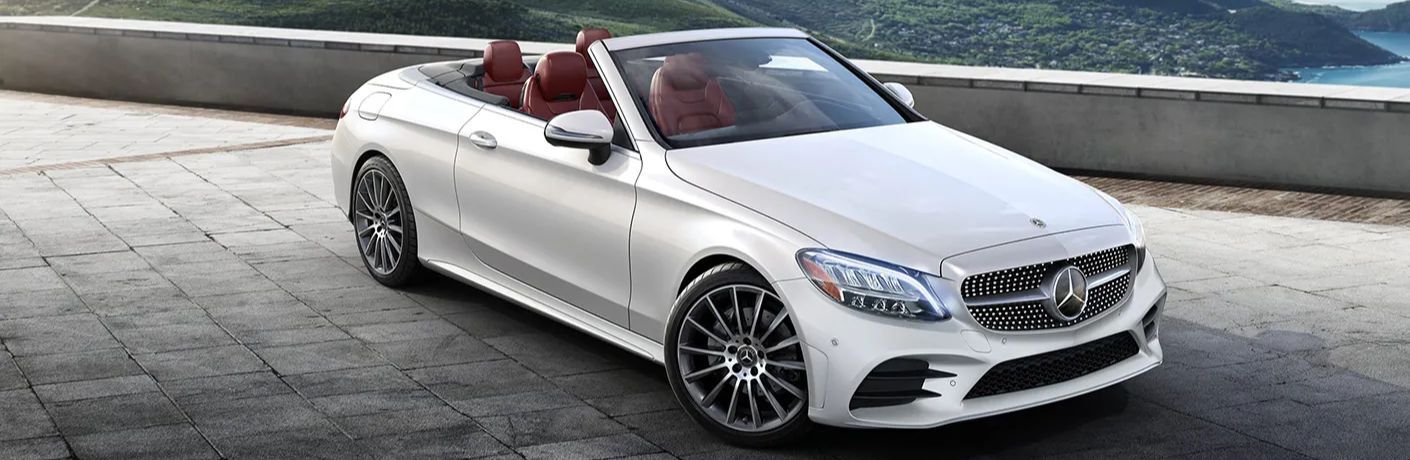 Front three-quarter view of the 2023 Mercedes-Benz C-Class Cabriolet