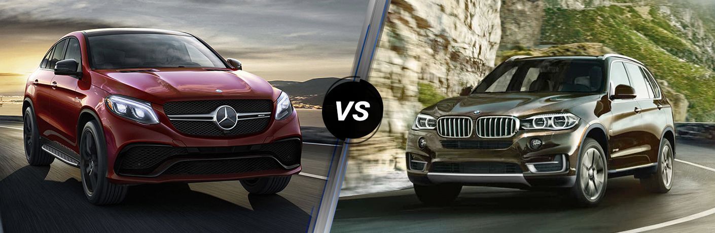 2018 GLE in Red vs 2018 X5 in Brown