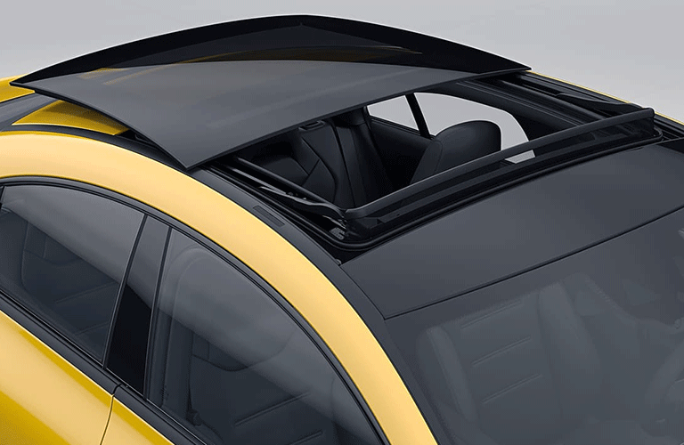 2021 MB CLA Coupe panoramic sunroof close up