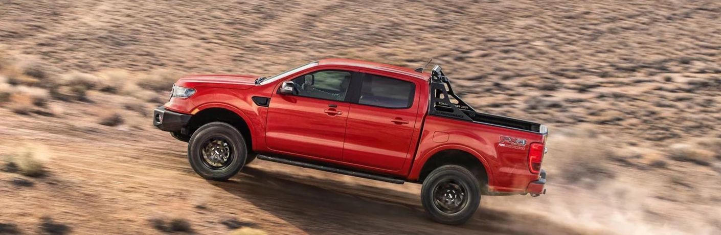 2023 Ford Ranger in a sandy terrain