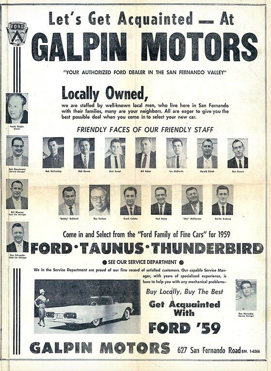 Full Page Galpin Ad from 1958