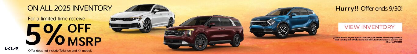2025 Kia Inventory 5% OFF