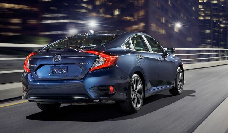rear view of blue Honda Civic