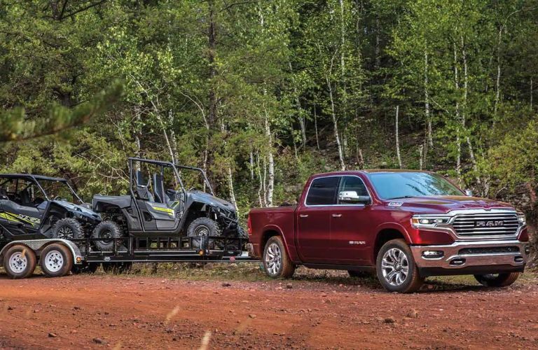 2023 Ram 1500 hauling a tractor