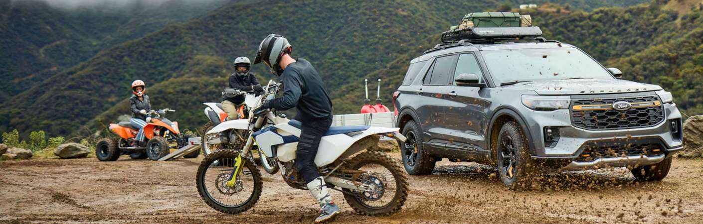 The 2026 Ford Explorer Tremor off-roading while towing a trailer