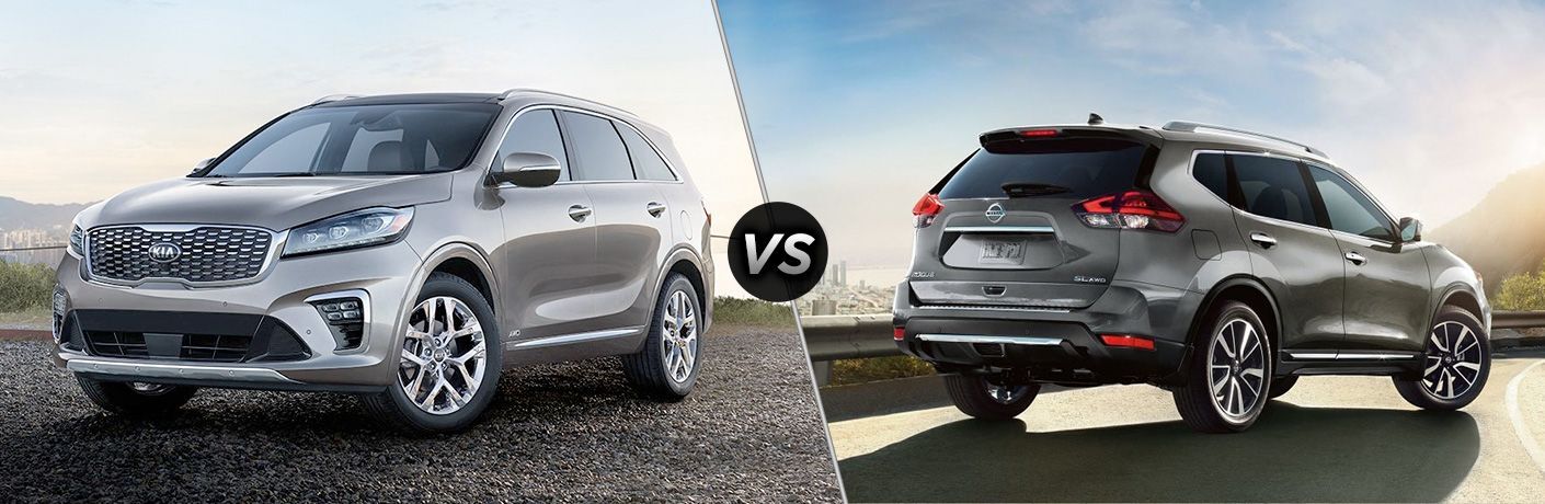 gray kia sorento compared to nissan rogue