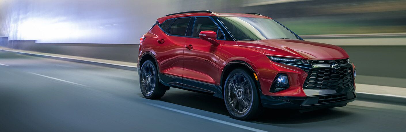 2020 Chevrolet Blazer SUV side and front angle