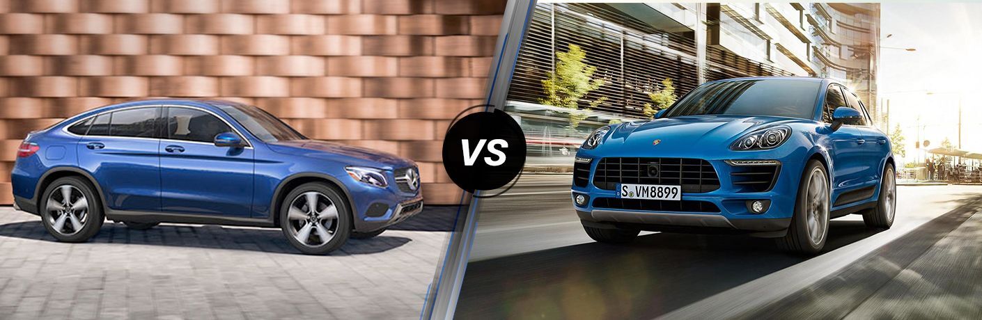 2018 GLC Coupe in Blue vs 2018 Porsche Macan in Blue