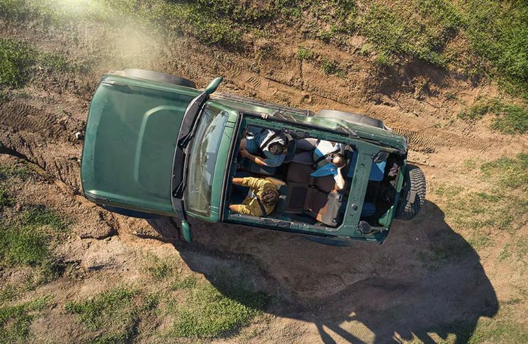2025 Ford Bronco Big Bend overhead view on a dirt trail
