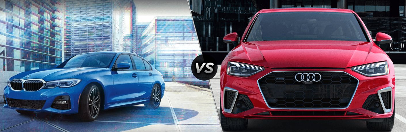 2022 BMW 3-Series next to the 2022 Audi A4