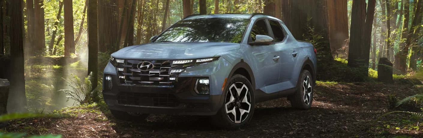 2023 Hyundai Santa Cruz parked in the forest