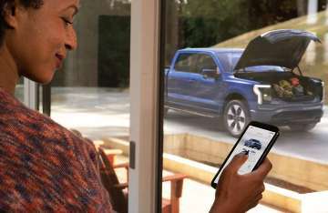 2022 Ford F-150 Lightning Front Trunk opened from Phone as a Key
