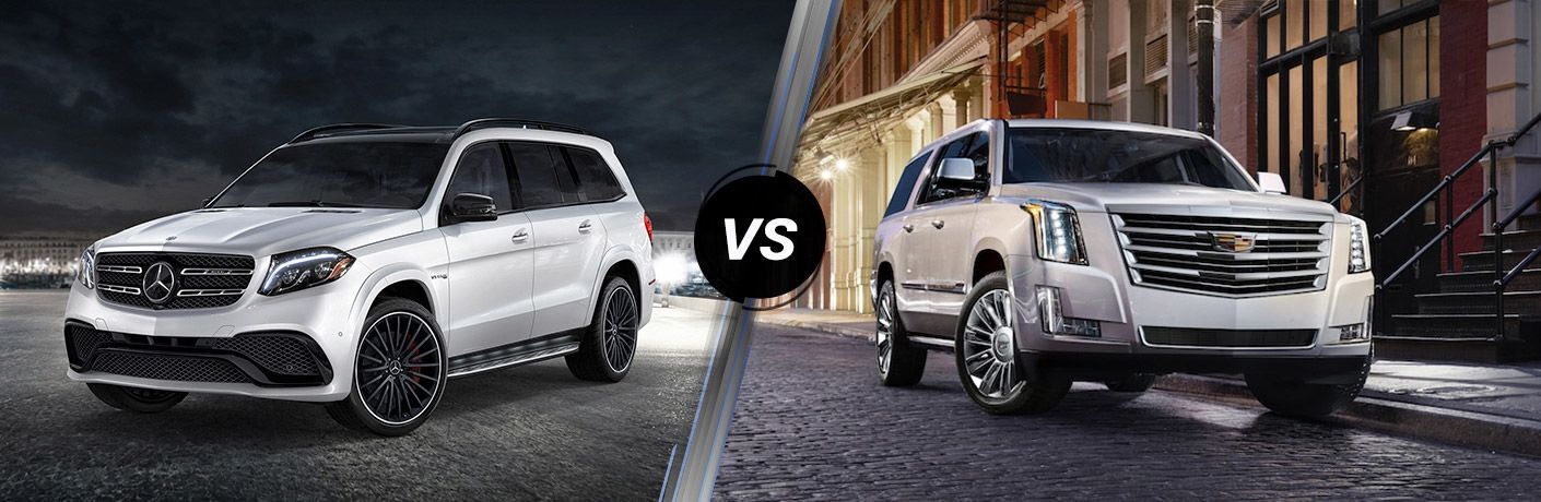2018 Mercedes-Benz GLS in White vs 2018 Cadillac Escalade in White