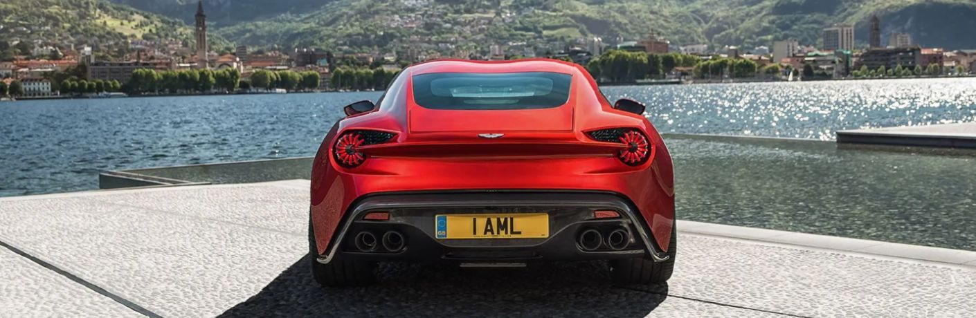rear view image of an Aston Martin car