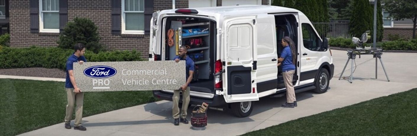 2025 Ford Transit Cargo Van with rear and side doors open