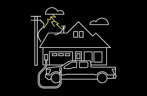 Drawing of F-150 Lightning Power Grid Goes Down