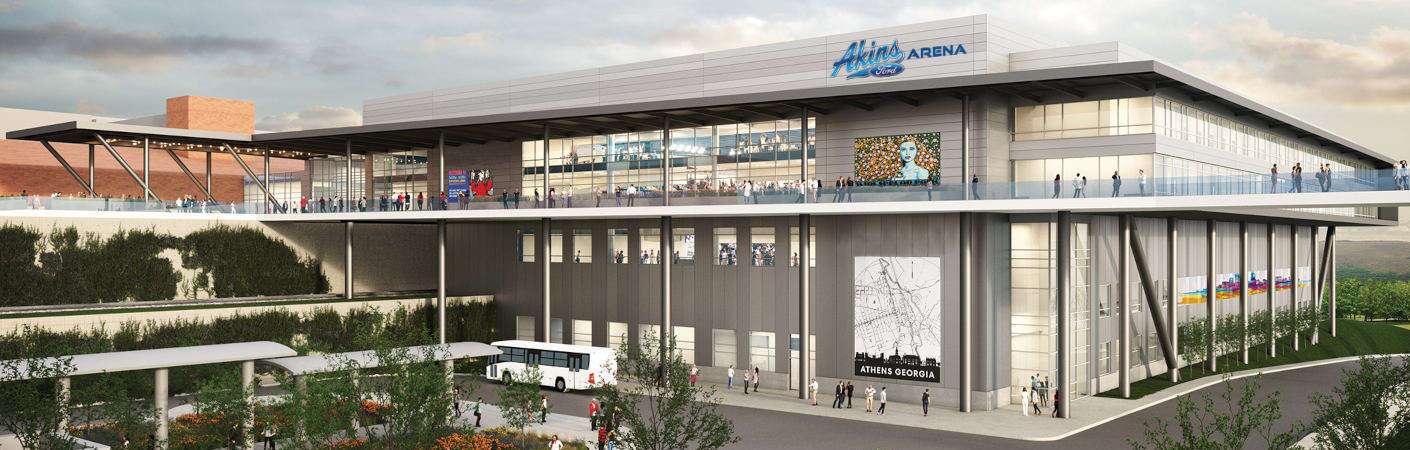 A rendering of the Akins Ford Arena.