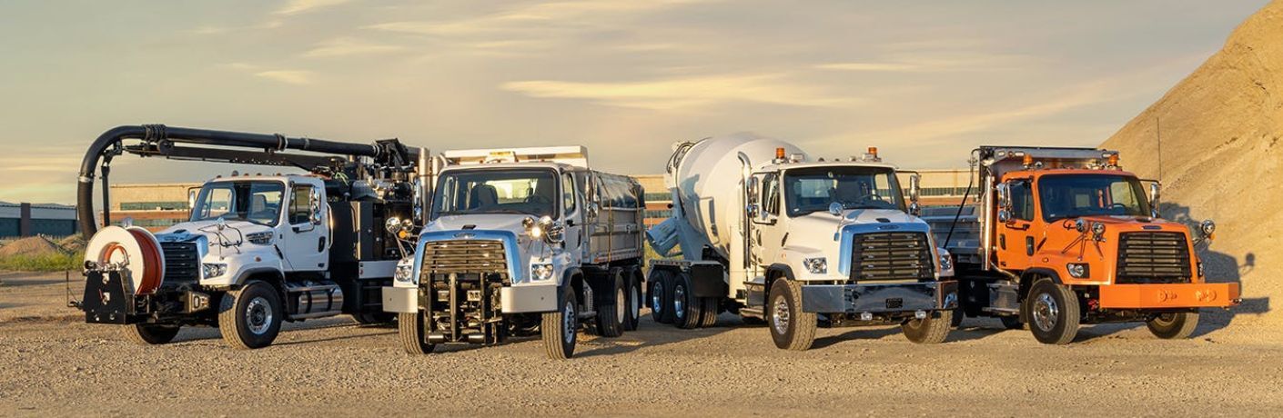 Front view of the used Freightliner trucks