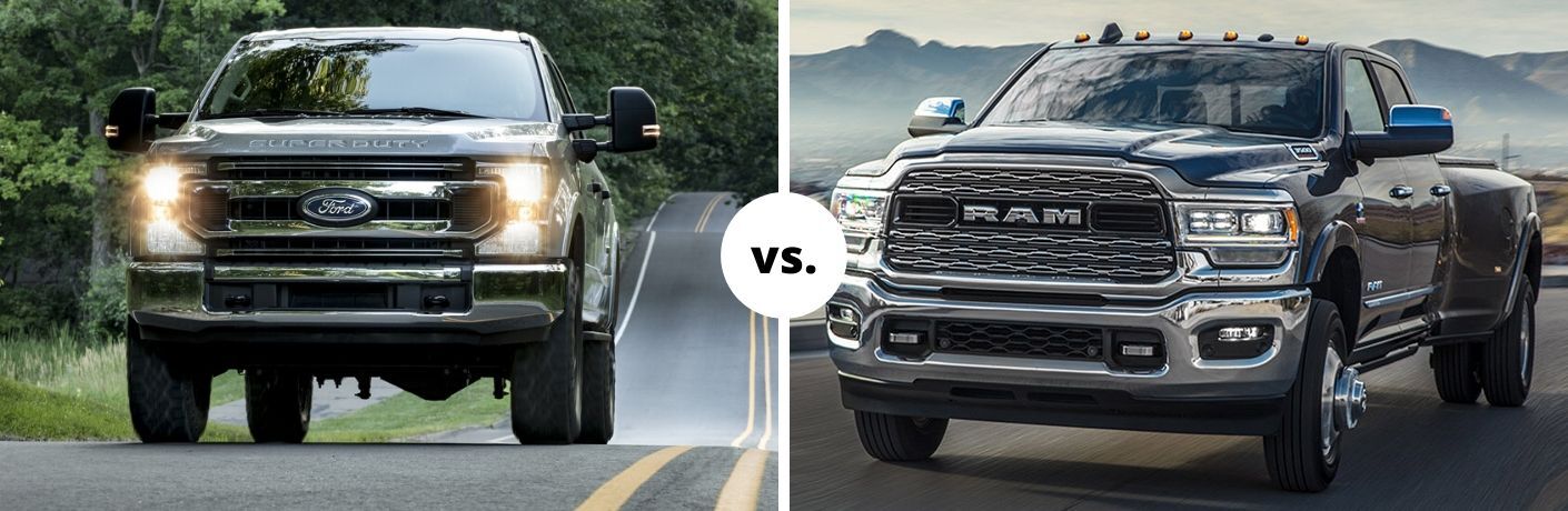 Ford F-350 Super Duty and RAM 3500 trucks in comparison photo