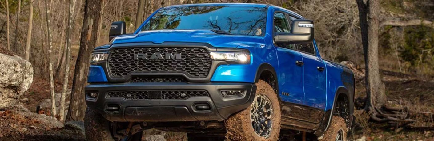 2025 Ram 1500 on a muddy terrain