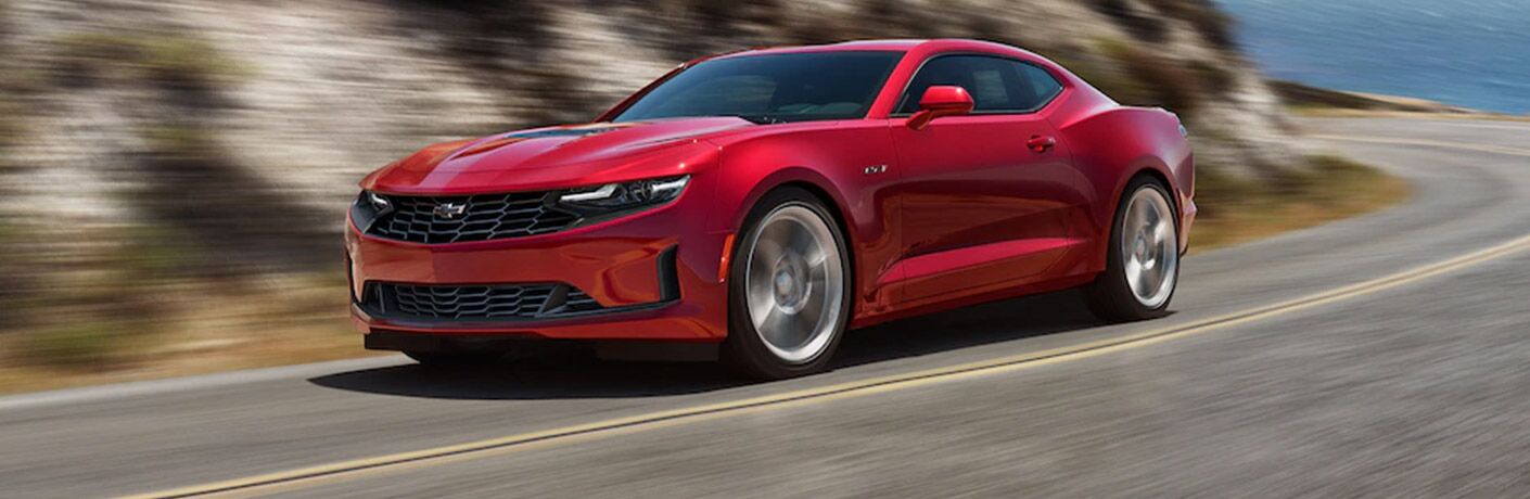 2020 Chevy Camaro red side view