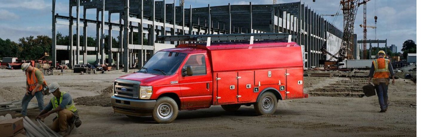 2027 Ford E-Series Cutaway on a work site