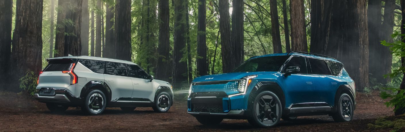 Two 2024 Kia EV9 parked side by side